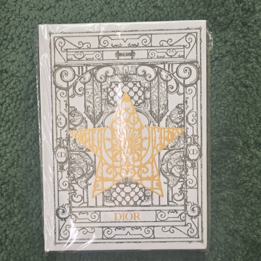 Dior White Notebook/Journalwith Gold Star Motif. Still In Plastic
